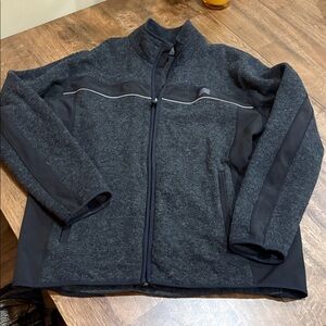 Solaris Jacket. Wool blend. Sweater material. Gray black. Large.